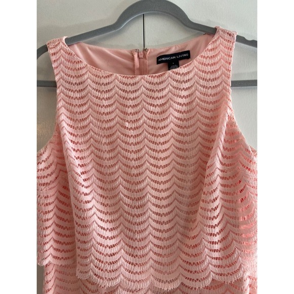 American Living Scalloped Pink Summer Dress Sz 6 Worn Once *Excellent Cond. WD07 - Picture 3 of 3